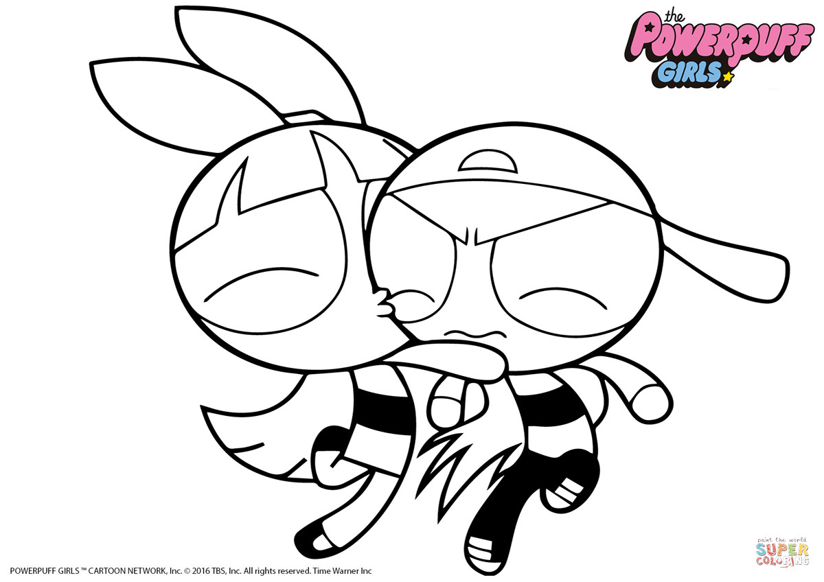 Powder Puff Boys Coloring Pages
 Blossom Kissing Brick coloring page