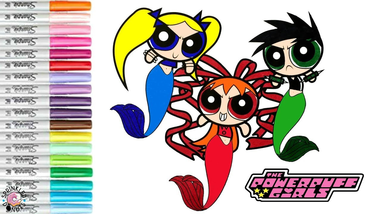 Power Punk Girls Coloring Pages
 Powerpunk Girls Mermaid Coloring Book Page PPG Brute