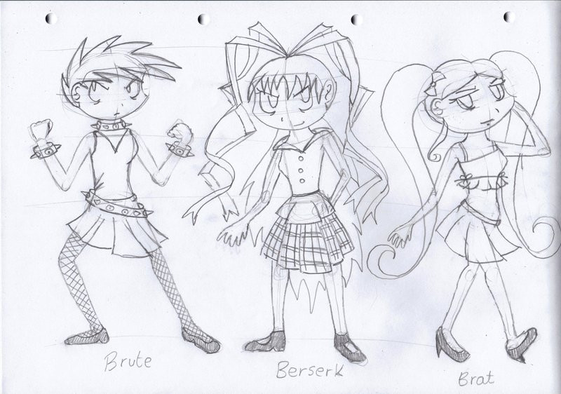 Power Punk Girls Coloring Pages
 PowerPunk Girls Sketch by Becmaster on DeviantArt