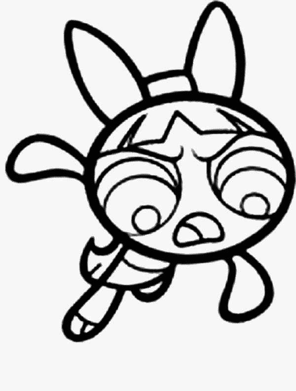 Powerpuff Girls Blossom Coloring Pages
 Blossom Punch the Enemy in The Powerpuff Girls Coloring