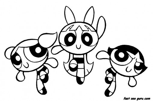 Powerpuff Girls Blossom Coloring Pages
 Printable Powerpuff Girls Bubbles Blossom Buttercup
