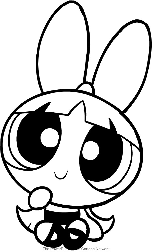 Powerpuff Girls Blossom Coloring Pages
 Drawing Blossom sitting smiling The Powerpuff Girls