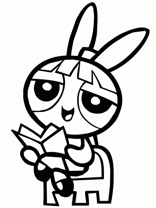 Powerpuff Girls Blossom Coloring Pages
 Powerpuff Girls Blossom Reads Book Coloring Page
