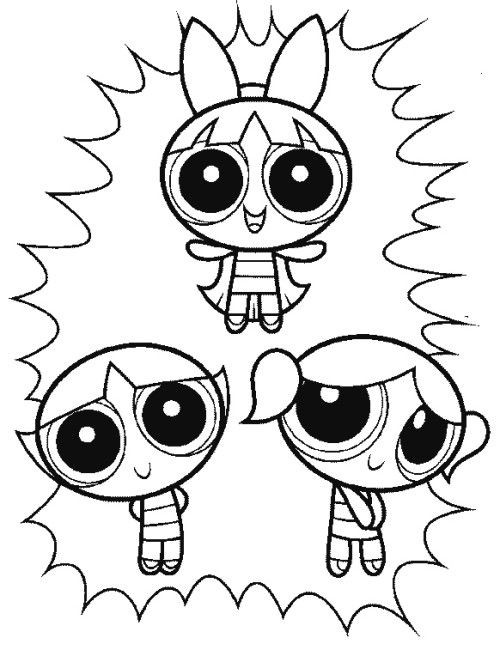 Powerpuff Girls Brothers Coloring Pages
 The Three Powerpuff Girls Funny Coloring Pages