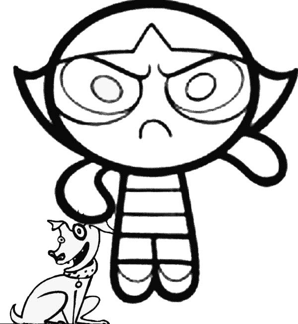 Powerpuff Girls Buttercup Coloring Pages
 Buttercup is Angry in The Powerpuff Girls Coloring Page