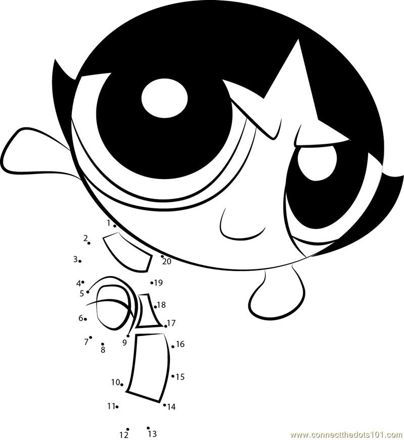 Powerpuff Girls Buttercup Coloring Pages
 Connect the Dots Buttercup Powerpuff Girl Cartoons