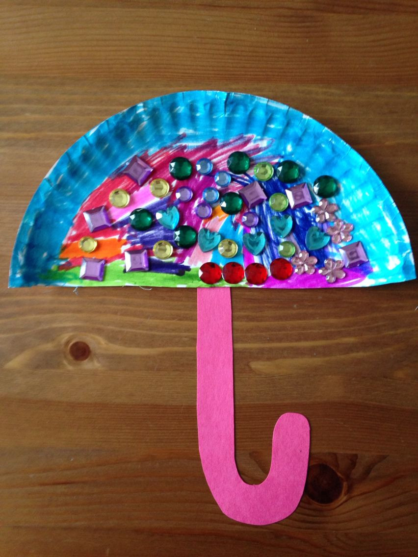 Preschool Arts And Crafts
 Paper Plate Umbrella Craft Preschool Craft