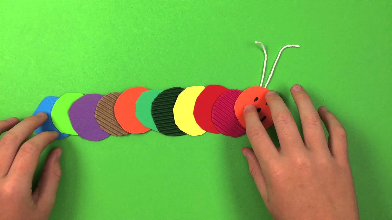 Preschool Arts And Crafts
 How to make a Caterpillar simple preschool arts and