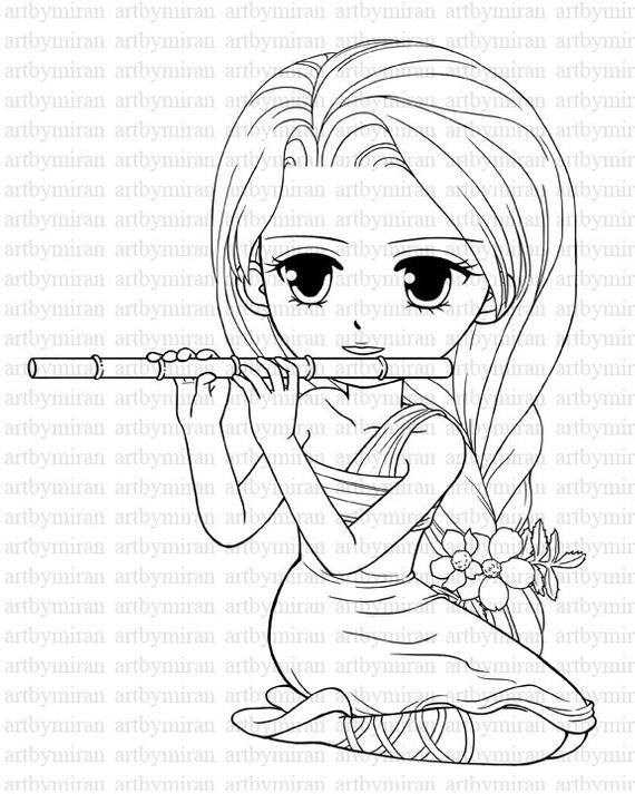 Pretty Girl Coloring Pages To Print
 Digi Stamp Serenade Pretty Girl Coloring page Big by