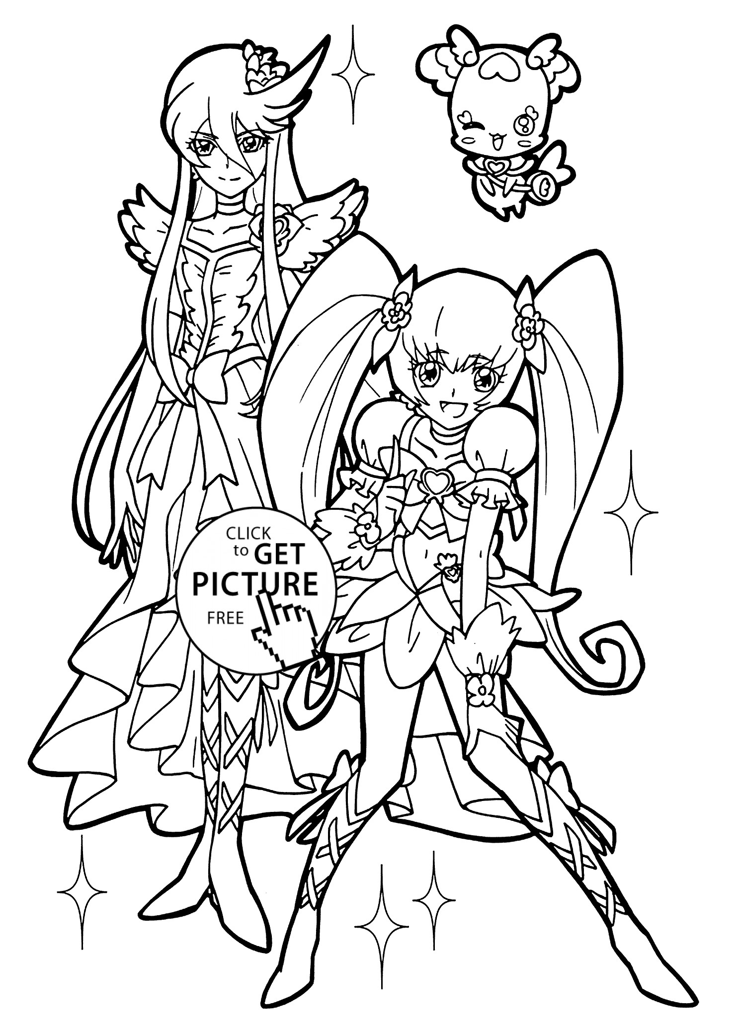 Pretty Girl Coloring Pages To Print
 Nice girl from Pretty cure coloring pages for kids