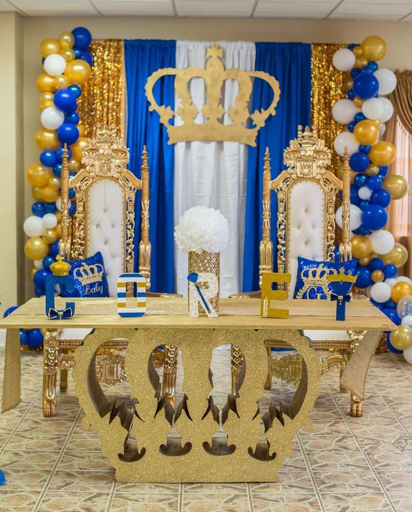 Prince Birthday Decorations
 Royal Prince Baby Shower Party Ideas in 2019