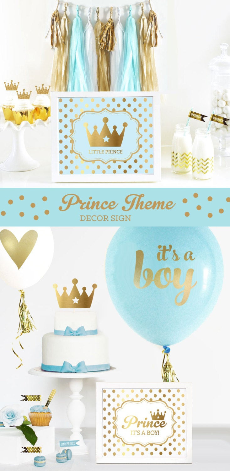 Prince Birthday Decorations
 Prince Birthday Party Decorations SIGN Little Prince Birthday