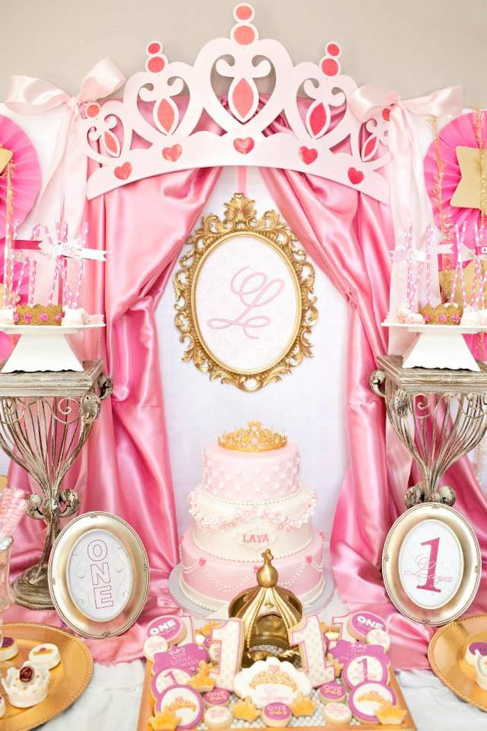 Princess 1St Birthday Party Ideas
 Kara s Party Ideas Royal Princess First Birthday Party
