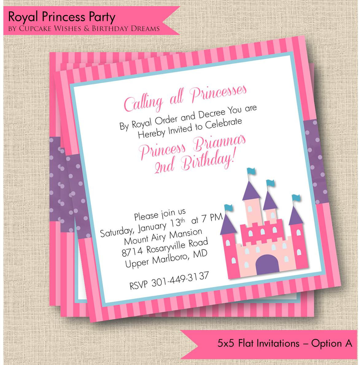 Princess Birthday Party Invitations
 Royal Princess Printable Party Invitations