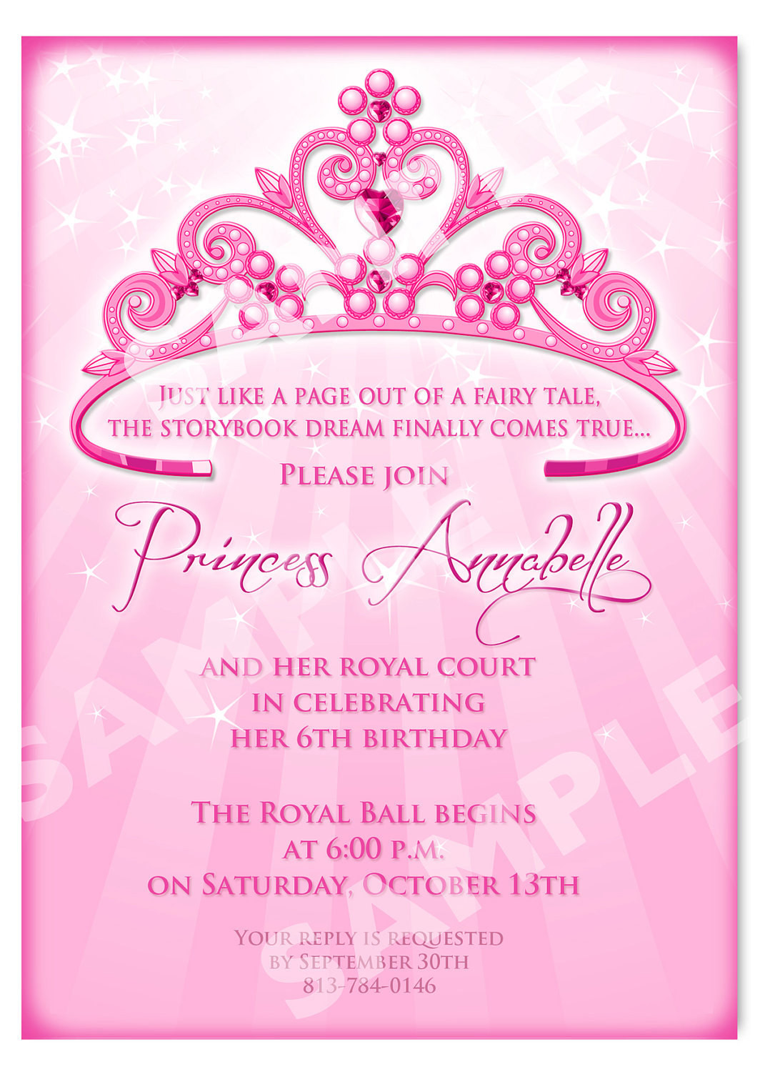 Princess Birthday Party Invitations
 Princess Birthday Invitation DIY Princess by artisacreations