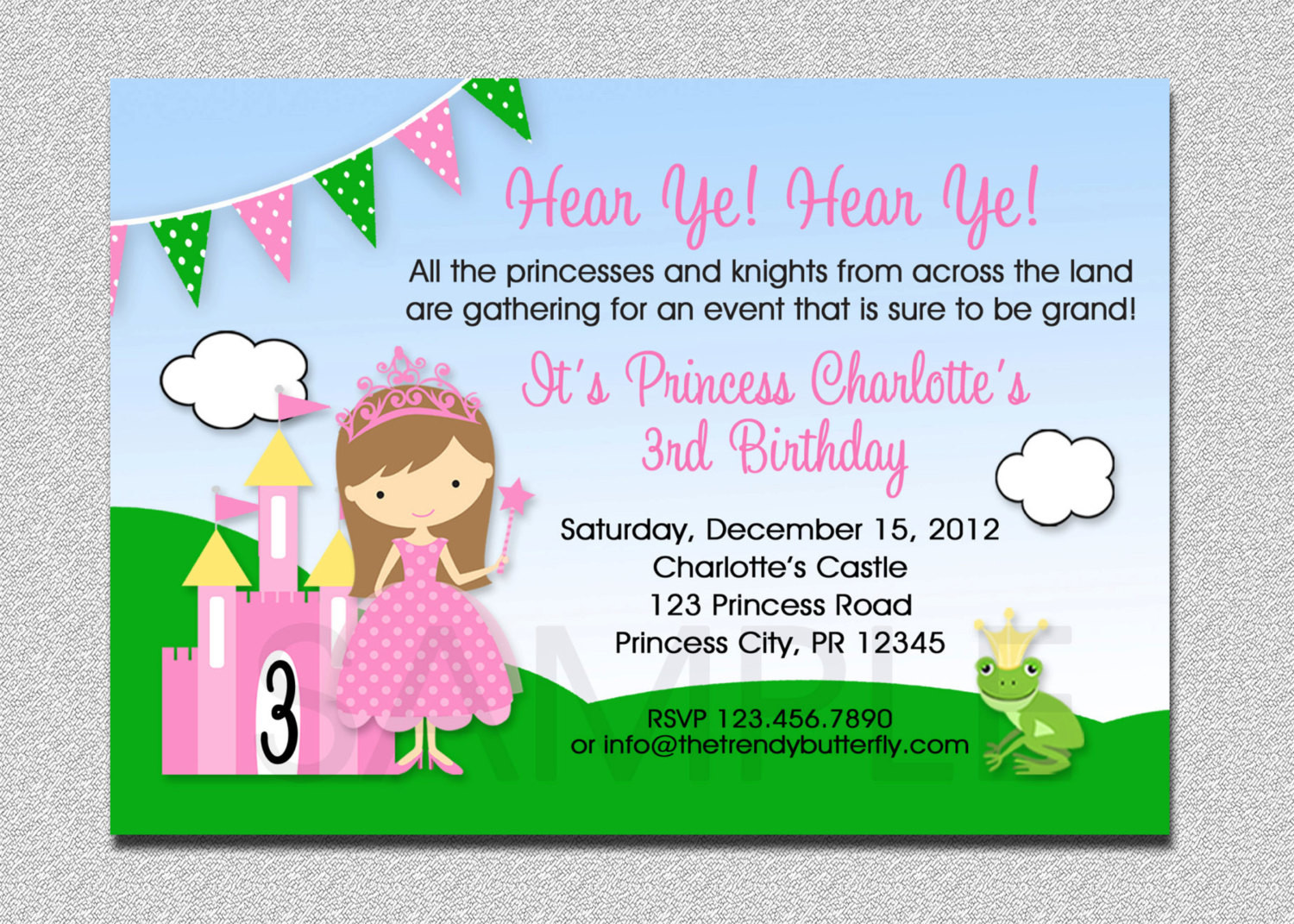 Princess Birthday Party Invitations
 Princess Birthday Invitation Princess Birthday Party