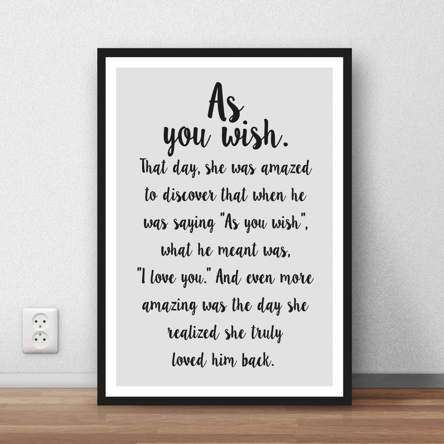 Princess Bride Marriage Quotes
 The Princess Bride quote As You Wish Great wall art poster