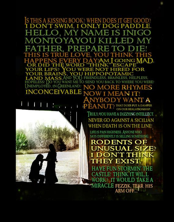 Princess Bride Quotes Marriage
 Items similar to princess bride funny quote poster 12x18
