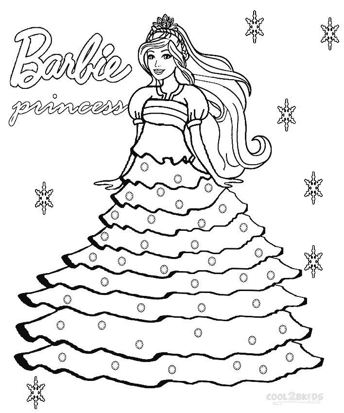 Princess Coloring Books For Girls
 Printable Barbie Princess Coloring Pages For Kids