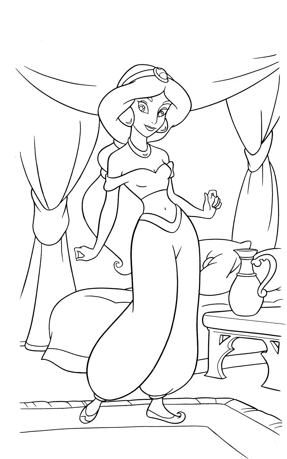 Print Coloring Book
 Free Printable Jasmine Coloring Pages For Kids Best