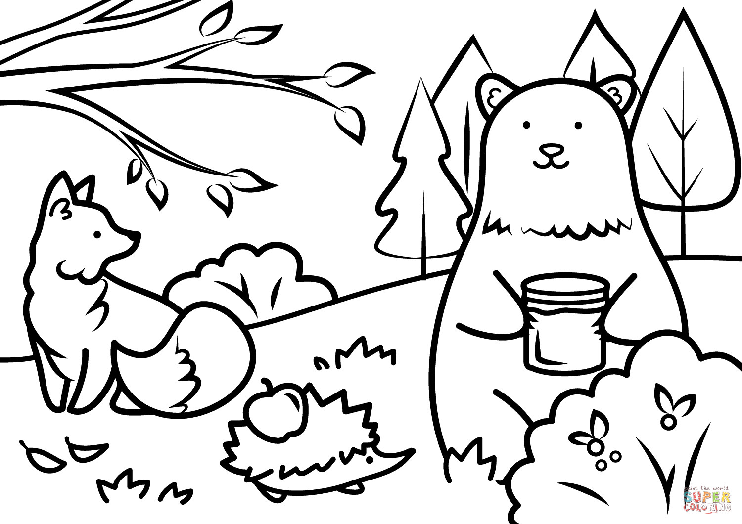 Printable Animal Coloring Pages
 Autumn Animals coloring page