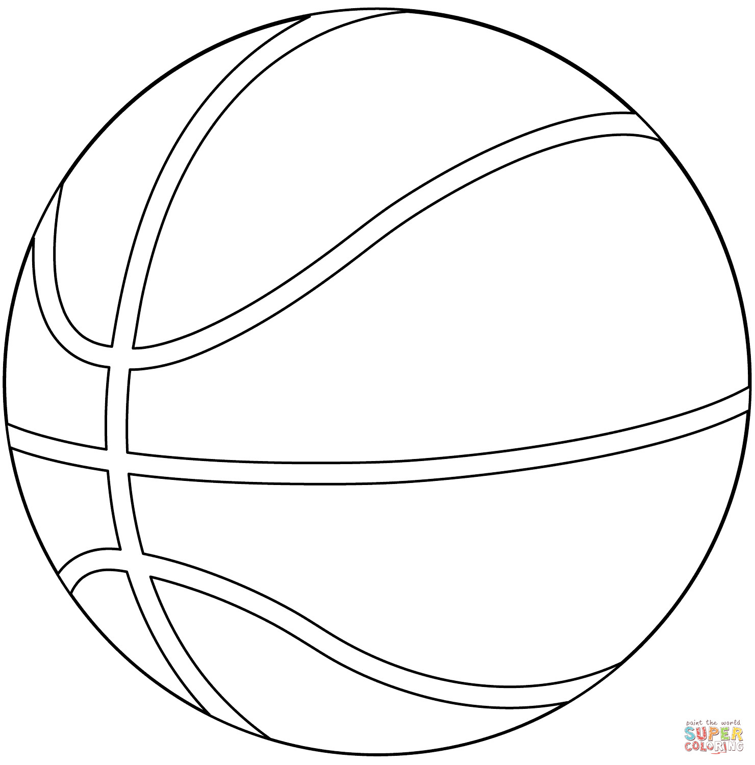 Printable Basketball Coloring Pages
 Basketball ball coloring page