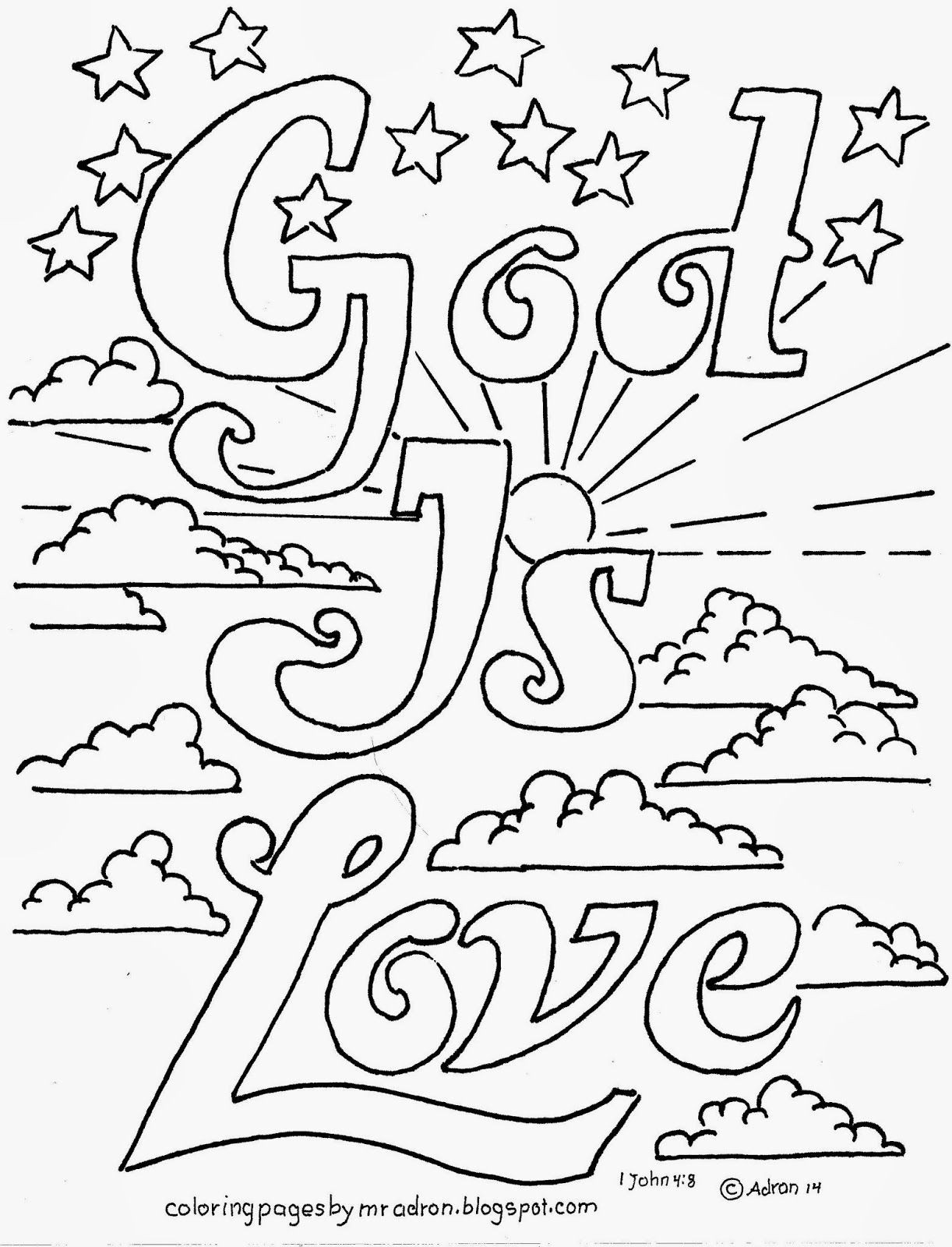 Printable Bible Coloring Pages
 Coloring Pages for Kids by Mr Adron God Is Love