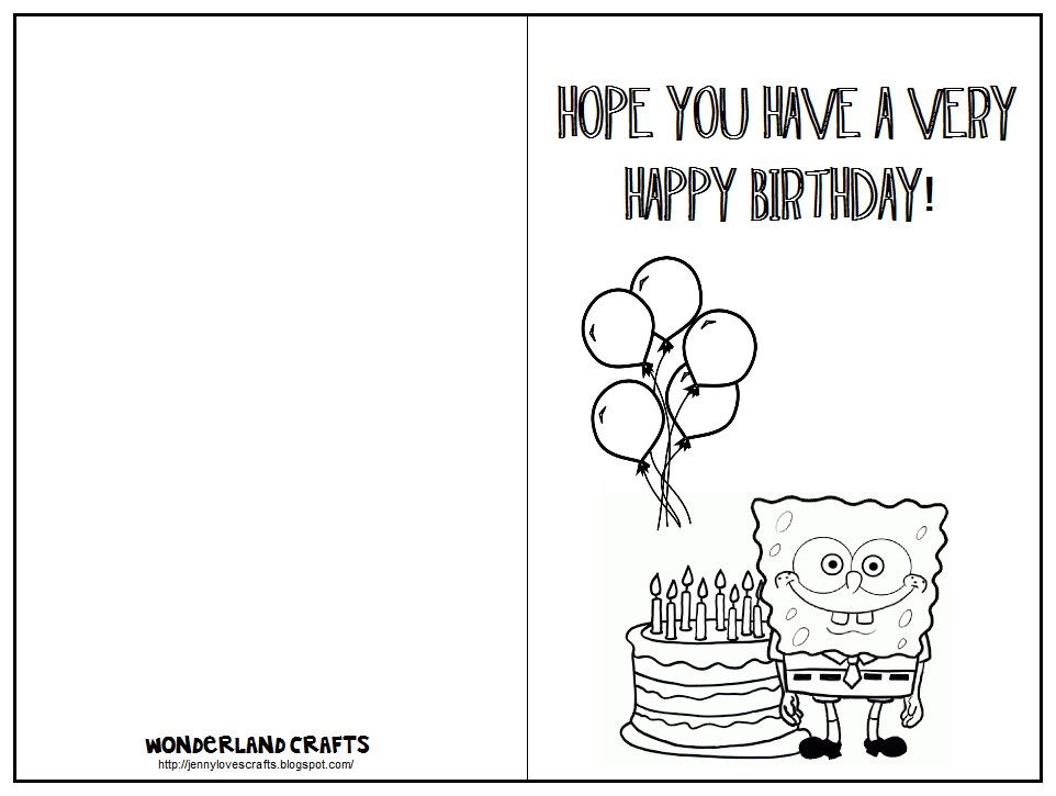 Printable Birthday Card Template
 Wonderland Crafts Greeting Cards