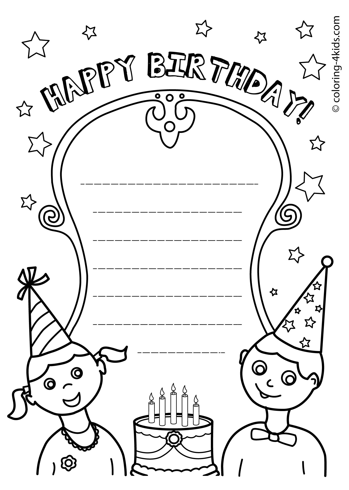 Printable Birthday Coloring Pages
 Happy birthday printables – coloring pages