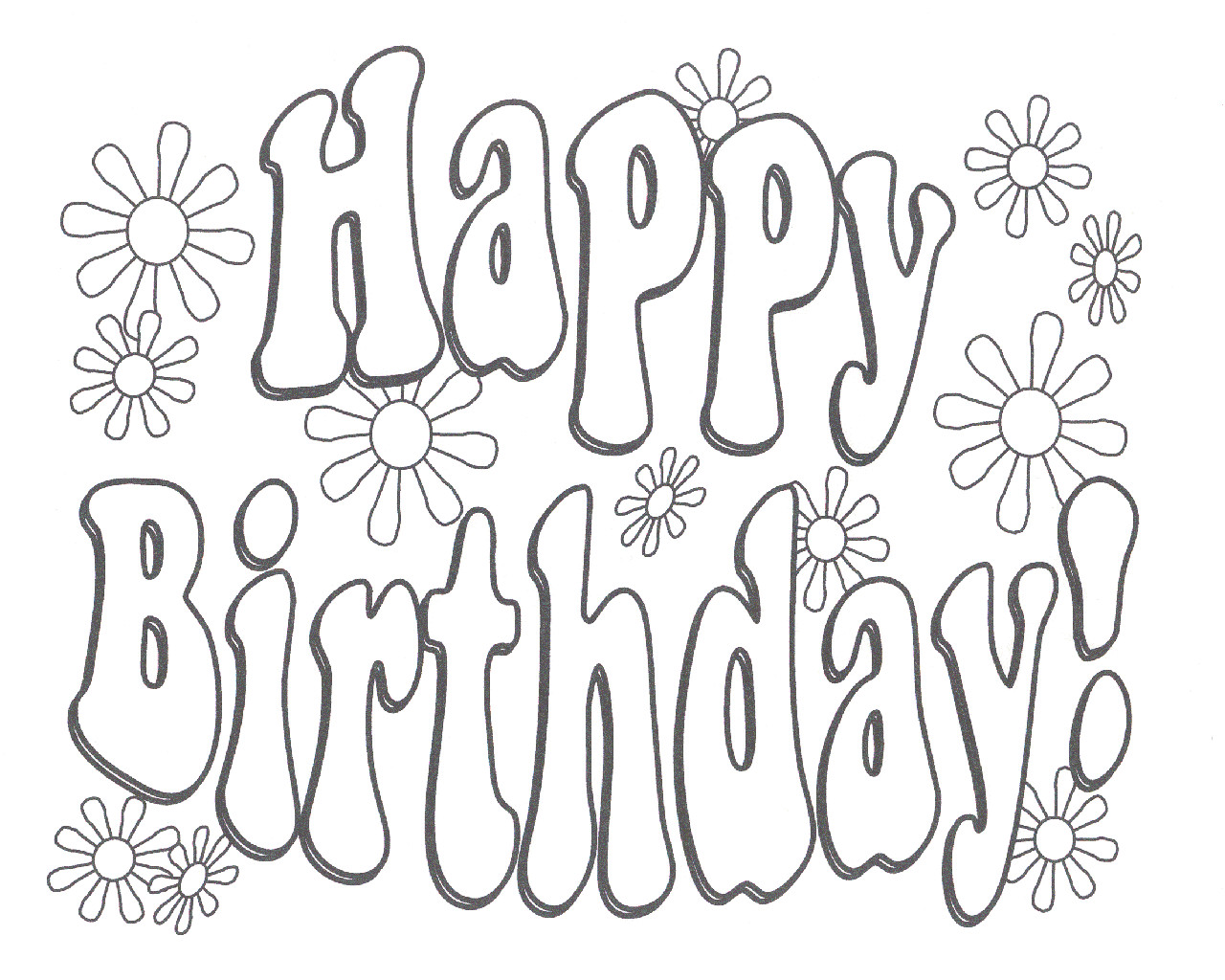 Printable Birthday Coloring Pages
 happy birthday coloring pages for kids
