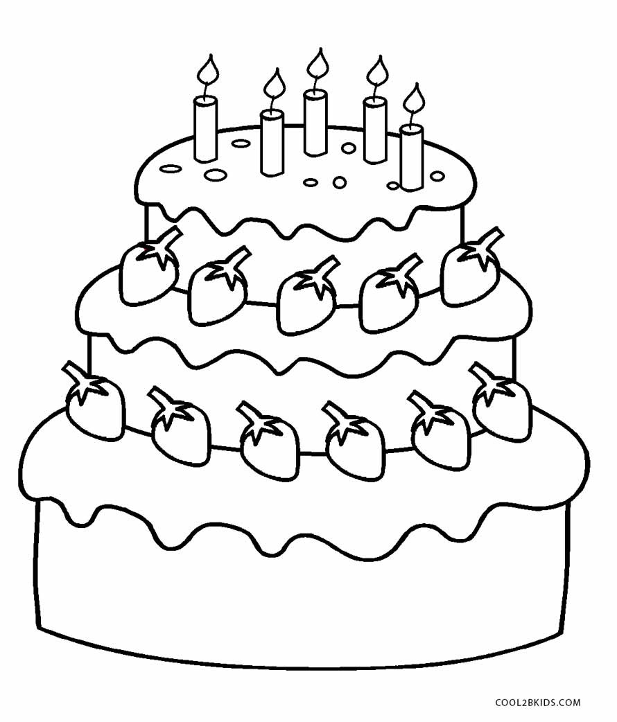 Printable Birthday Coloring Pages
 Free Printable Birthday Cake Coloring Pages For Kids