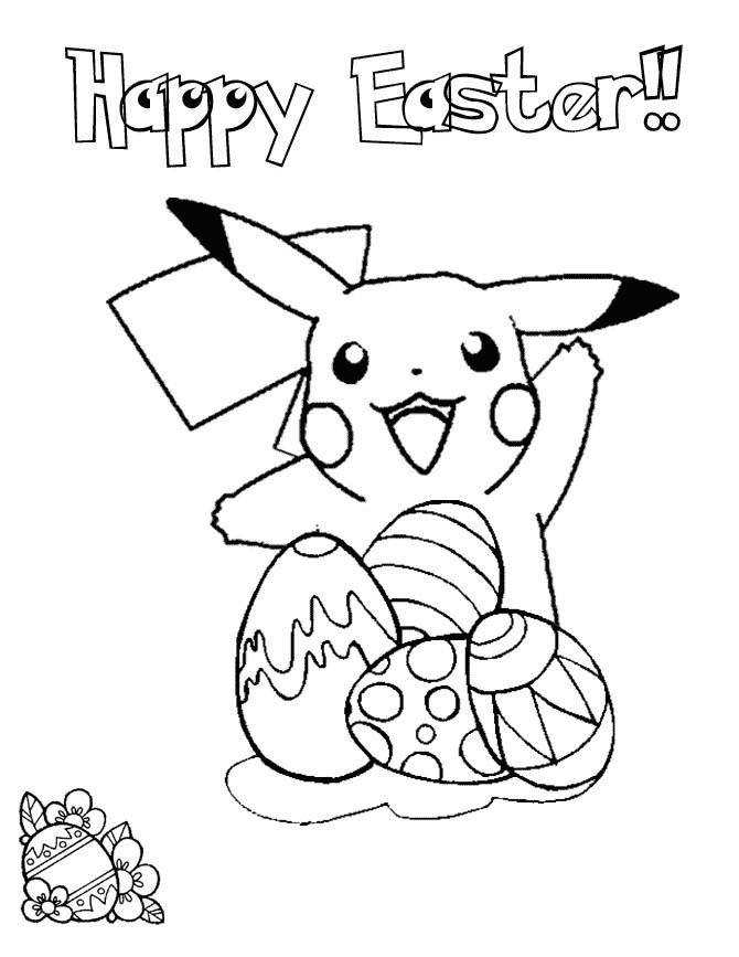 Printable Boys Easter Coloring Pages
 Pikachu Easter Coloring Page