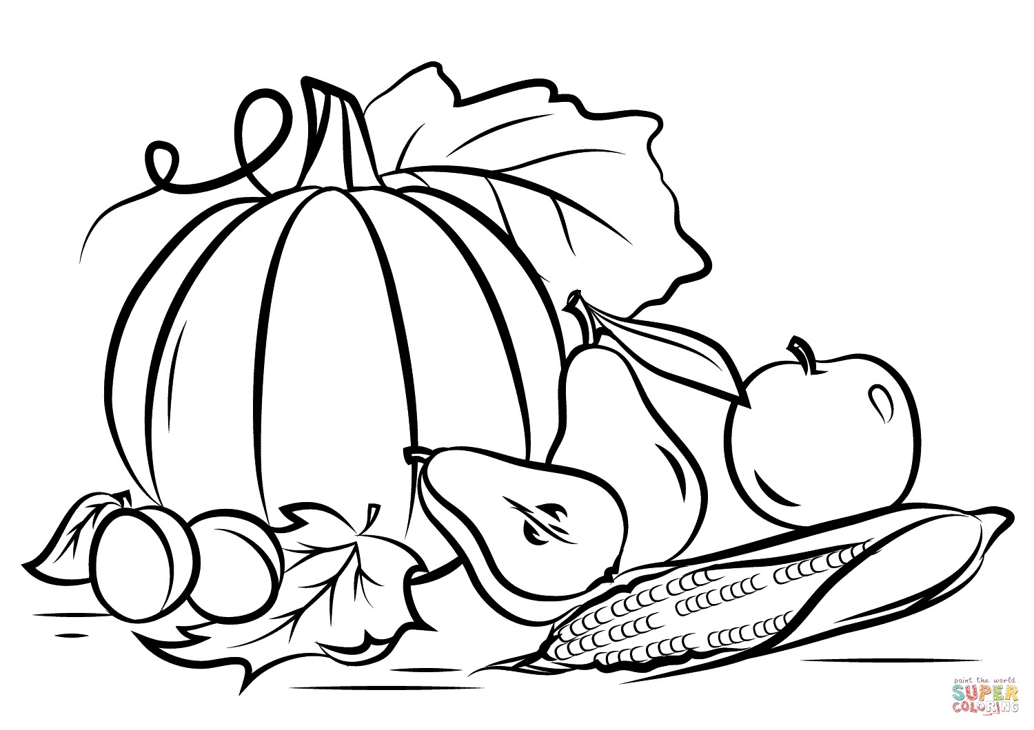 Printable Coloring Pages Fall
 Autumn Harvest coloring page