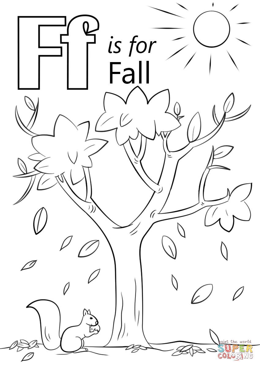 Printable Coloring Pages Fall
 Letter F is for Fall coloring page