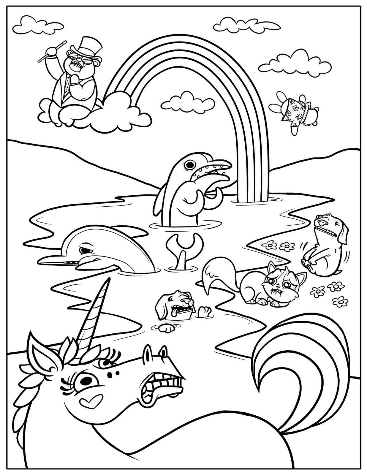 Printable Coloring Pages For Teenagers
 Free Printable Rainbow Coloring Pages For Kids