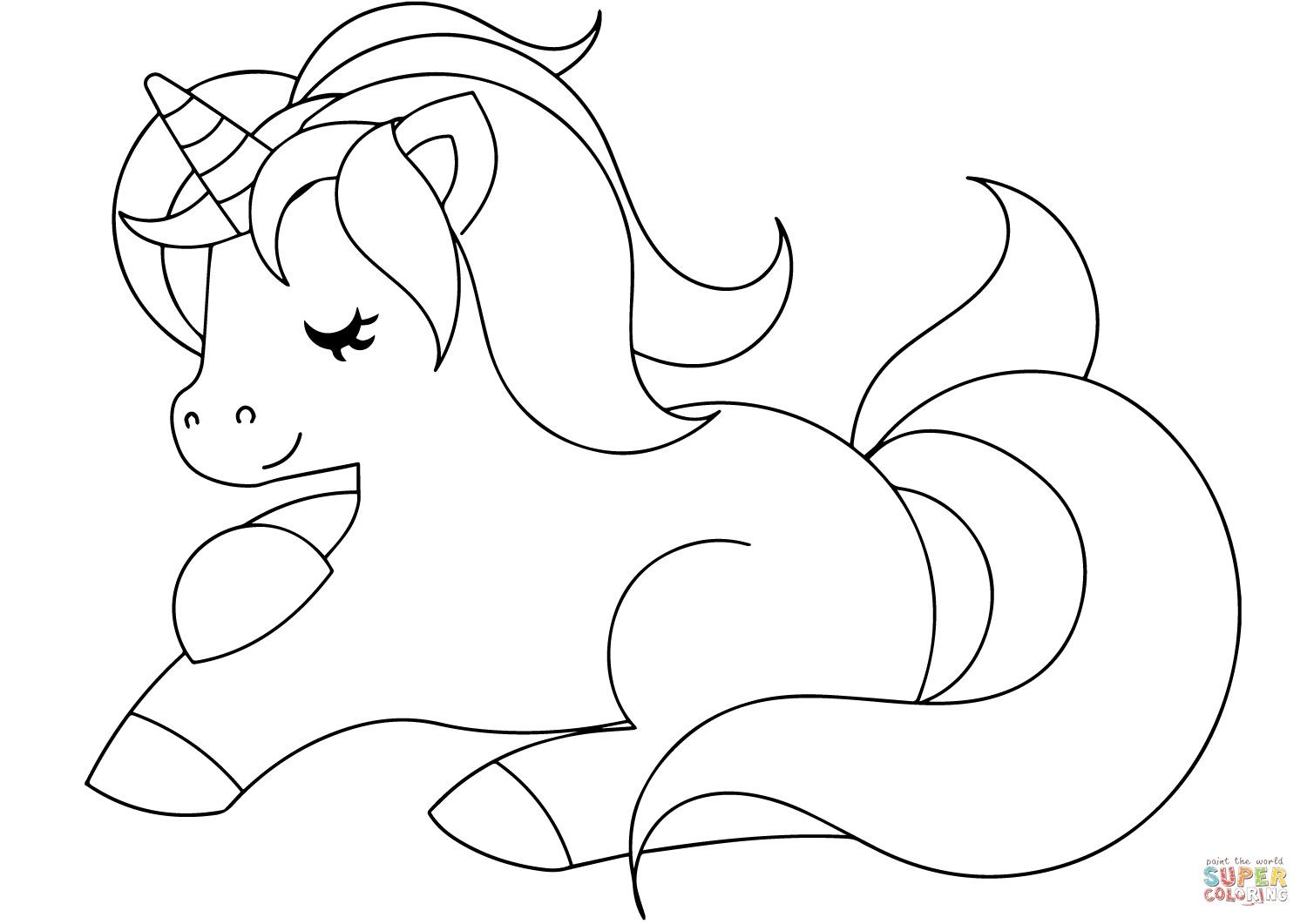 Printable Coloring Pages Unicorn
 Cute Unicorn Coloring Page