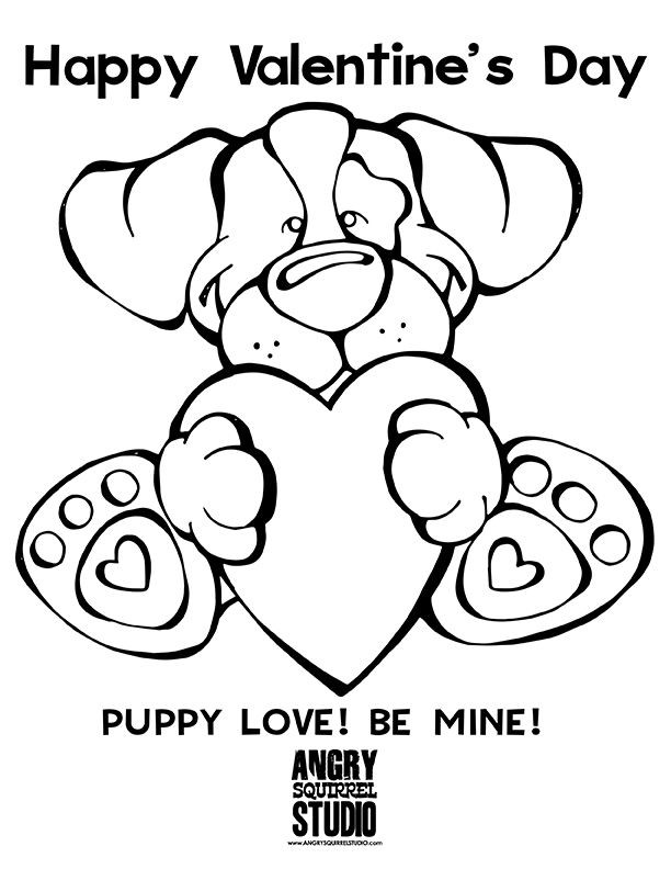 Printable Coloring Pages Valentines Cowboys
 FREE COLORING PAGE Puppy Love Be Mine Happy Valentine s