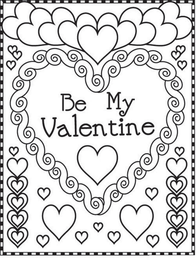 Printable Coloring Pages Valentines Cowboys
 Valentine Coloring Page Printable