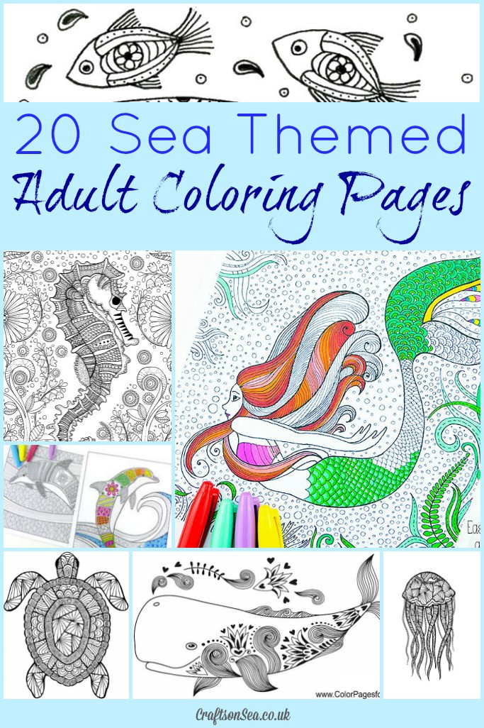 Printable Crafts For Adults
 20 Free Sea Themed Adult Coloring Pages Crafts on Sea
