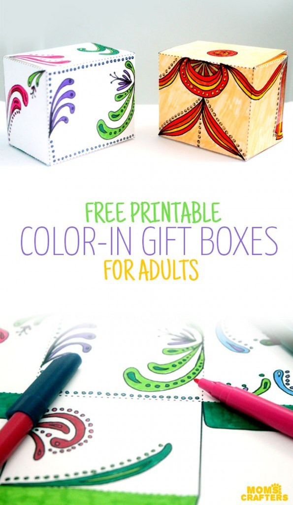 Printable Crafts For Adults
 Free Printable Color in Gift Boxes for Adults – In Crafts