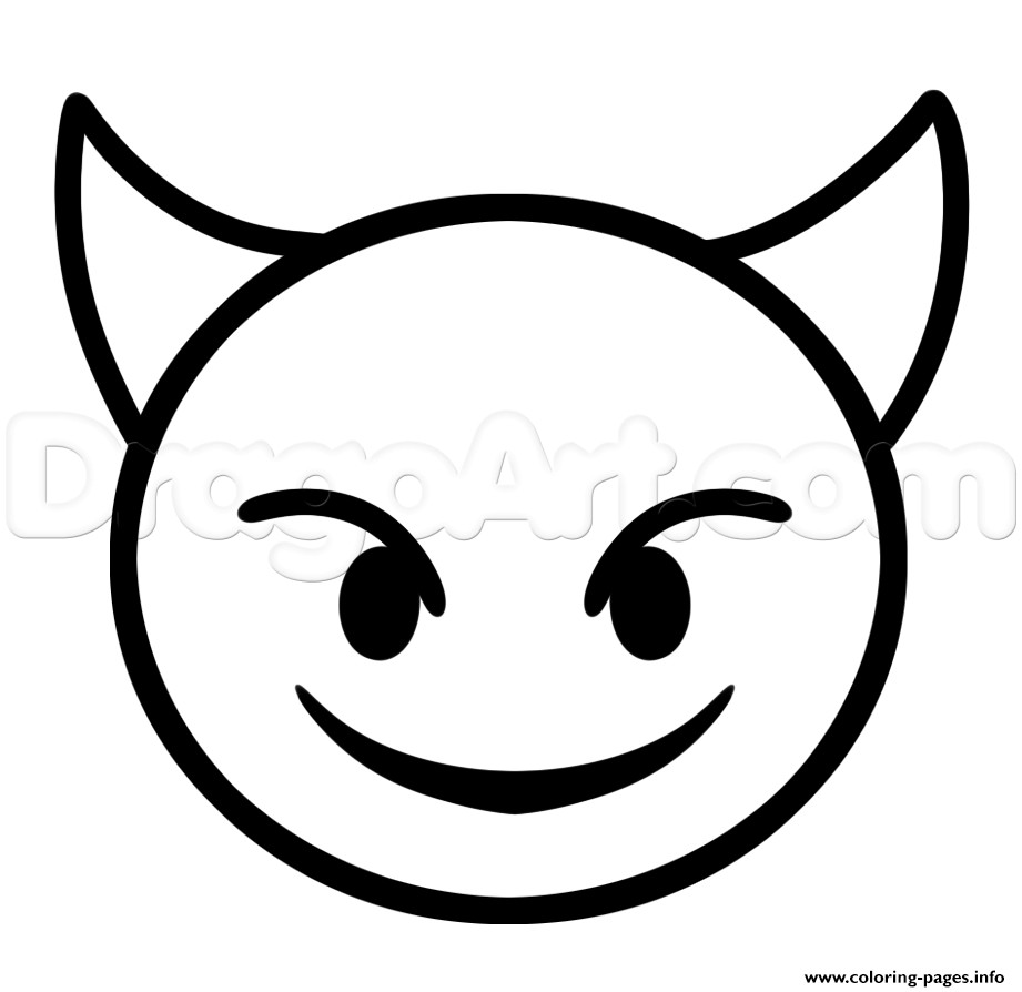 Printable Emoji Coloring Pages
 How To Draw Devil Emoji Step Coloring Pages Printable