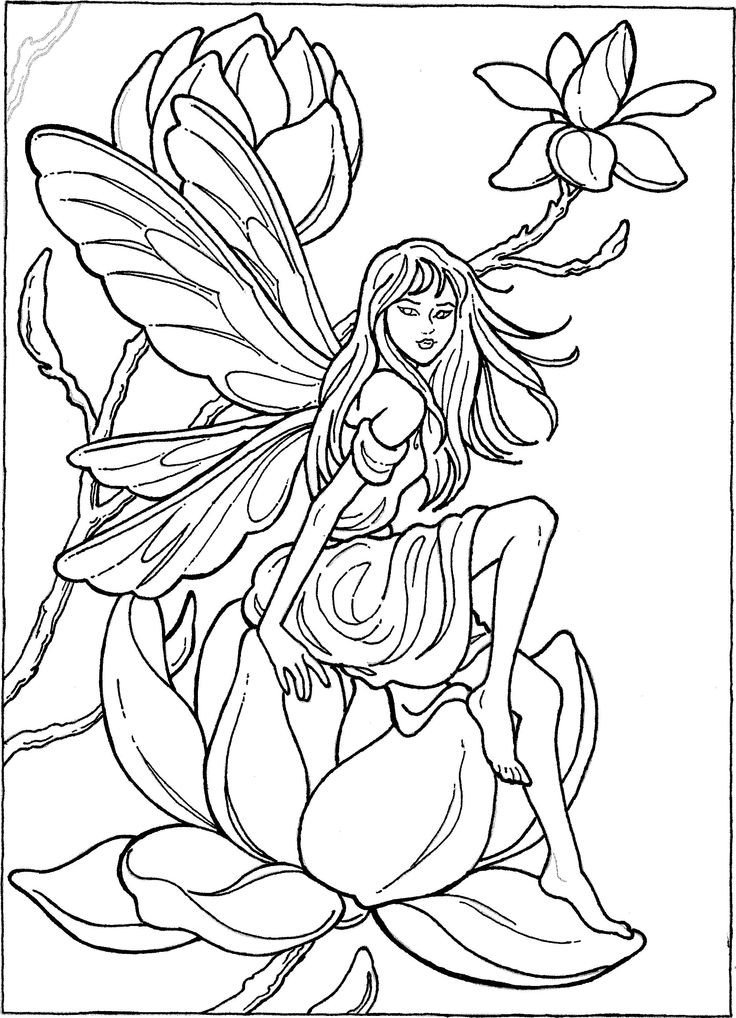 Printable Fairy Coloring Pages For Adults
 Fairy Coloring Page … Coloring