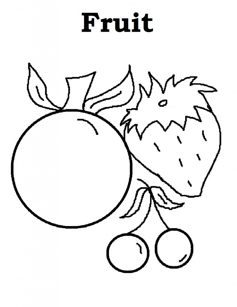 Printable Fruit Coloring Pages
 Free Printable Fruit Coloring Pages For Kids