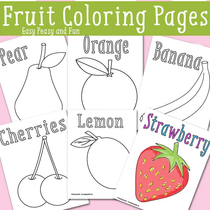 Printable Fruit Coloring Pages
 Fruit Coloring Pages Free Printable Easy Peasy and Fun