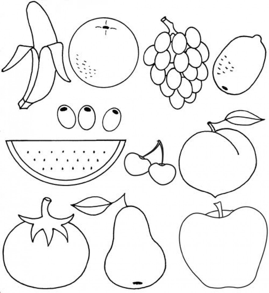 Printable Fruit Coloring Pages
 Fruit Coloring Pages Kidsuki
