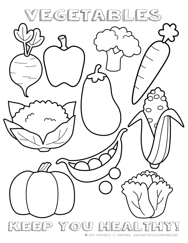 Printable Fruit Coloring Pages
 Fruits And Ve ables Coloring Pages For Kids Printable
