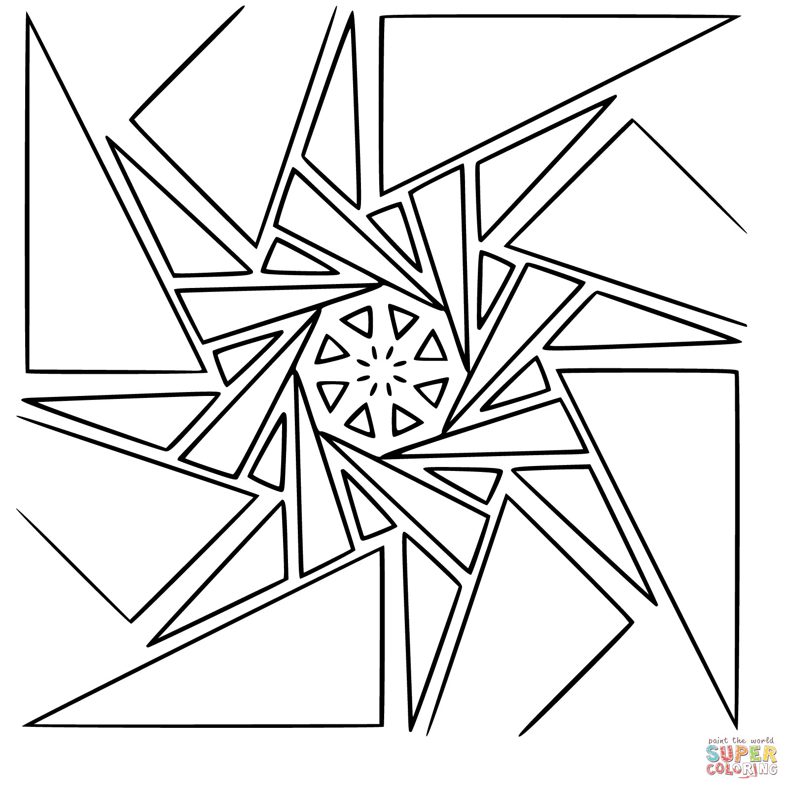 Printable Geometric Coloring Pages
 Geometric Mandala coloring page