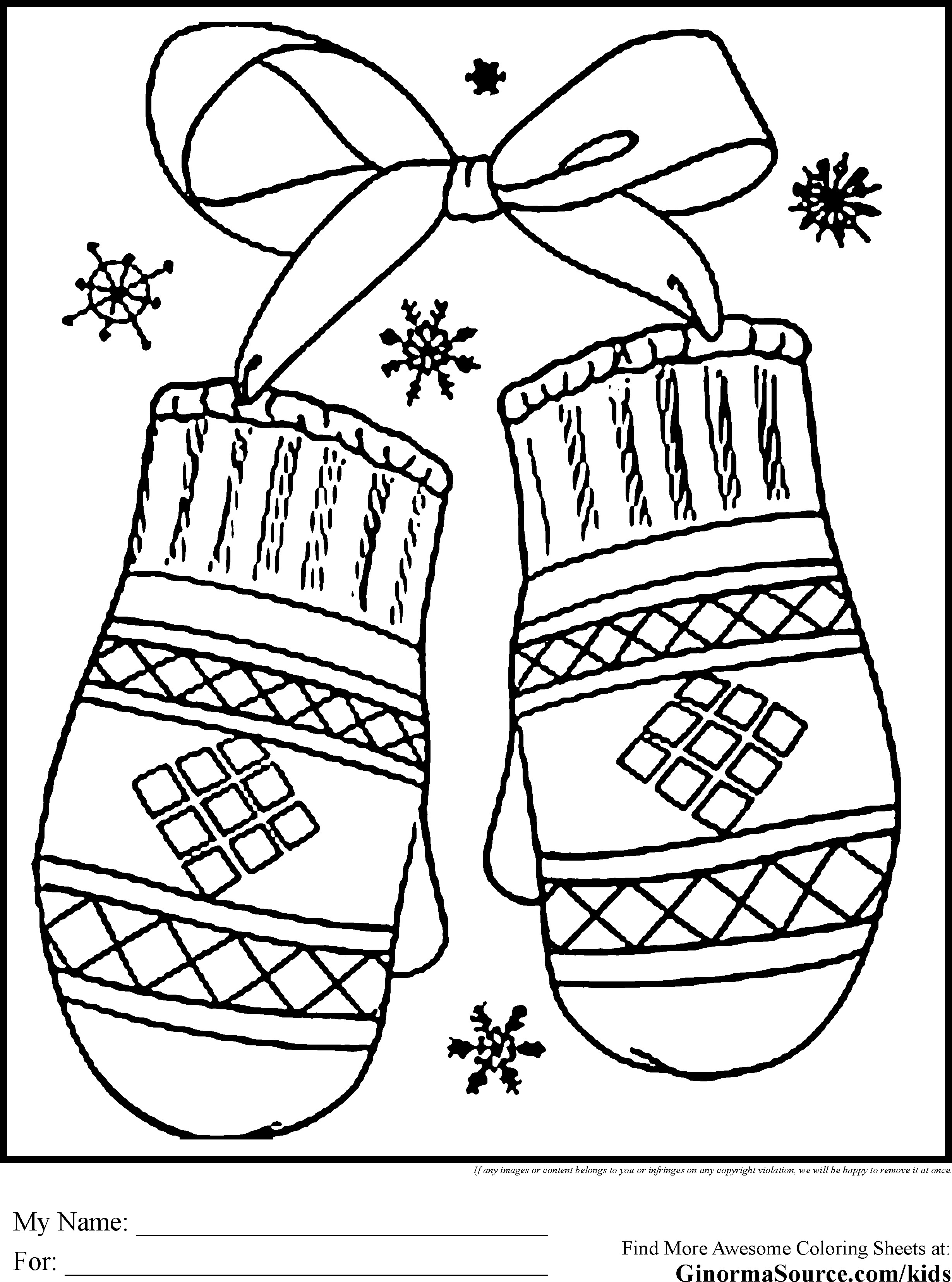 Printable Holiday Coloring Pages
 Winter Holiday Coloring Pages Mittens