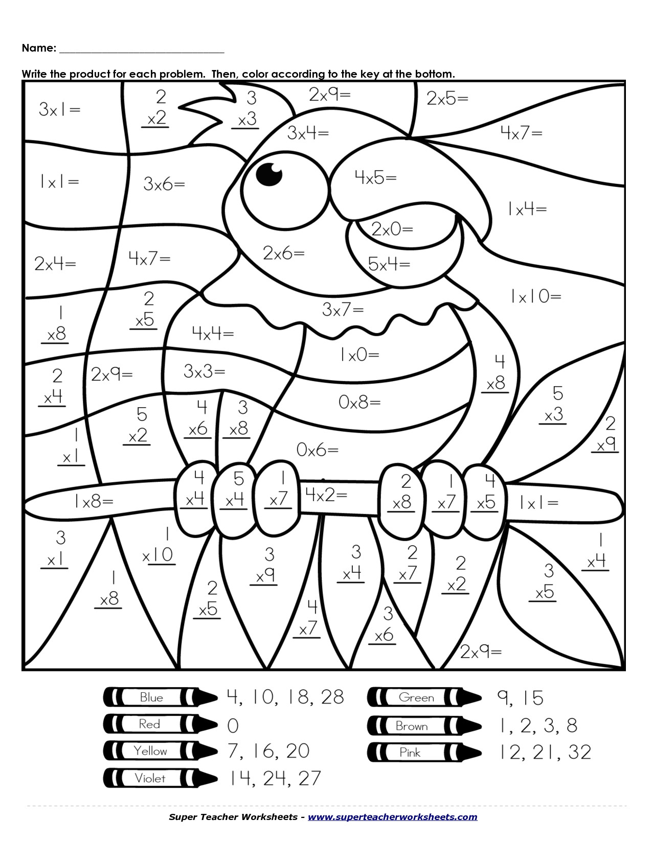 Printable Math Coloring Sheets
 Math Coloring Pages Multiplication Coloring Home