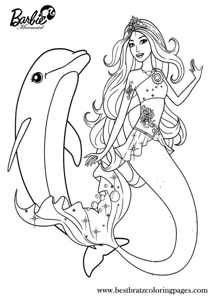 Printable Mermaid Coloring Pages For Girls
 Printable Barbie Mermaid Coloring Pages For Kids